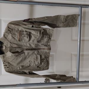 Army jacket crop top